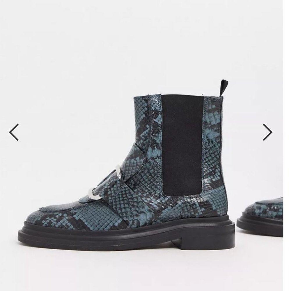 💙🖤premium leather Chelsea boots snake📍FIRM📍 - Picture 4 of 16